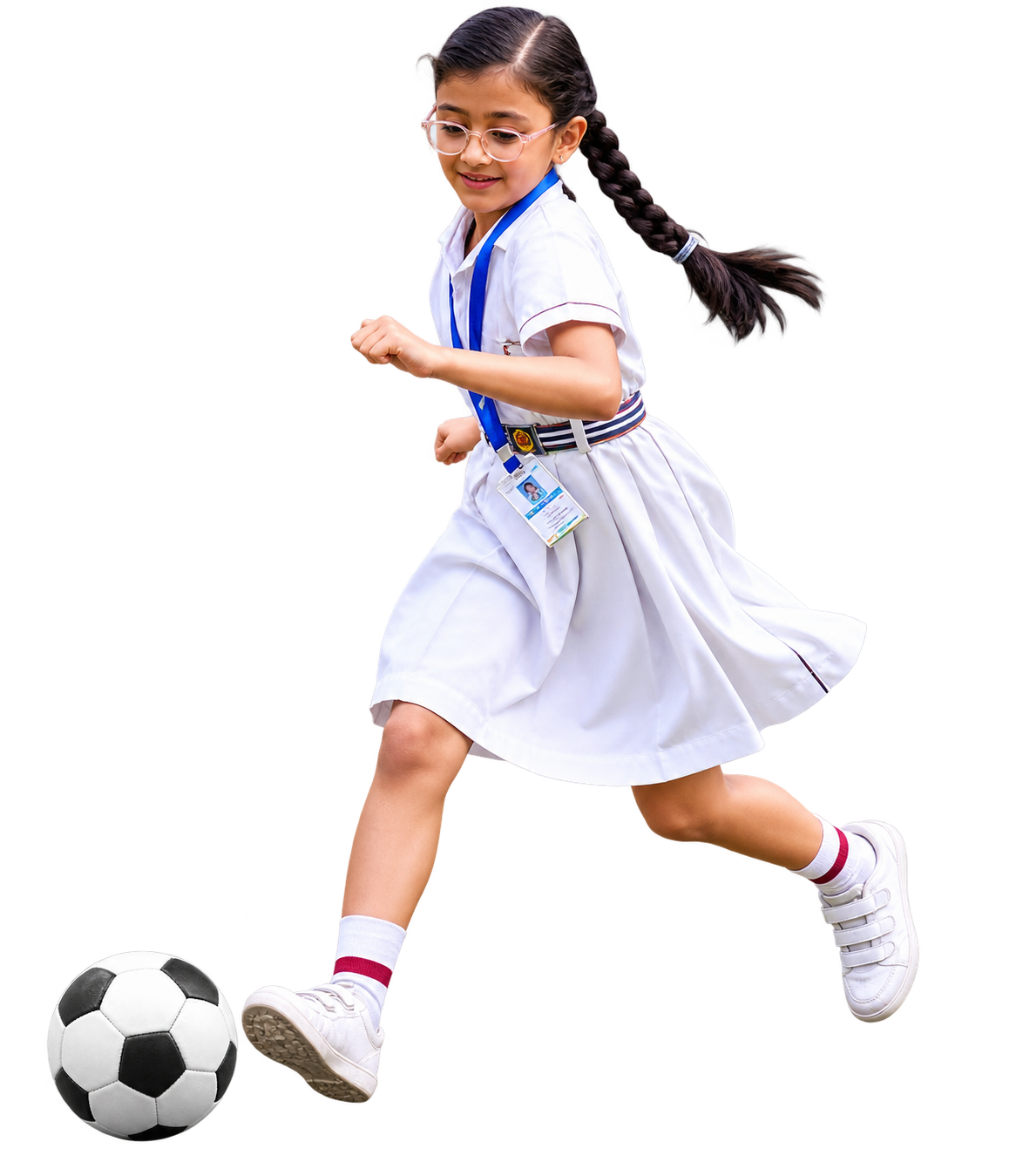 St. Teresa School student running with a football