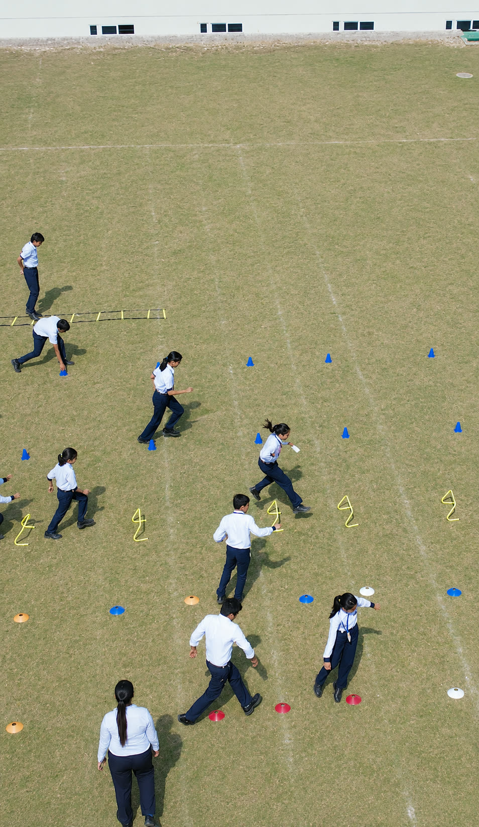 Students playing outdoors during break