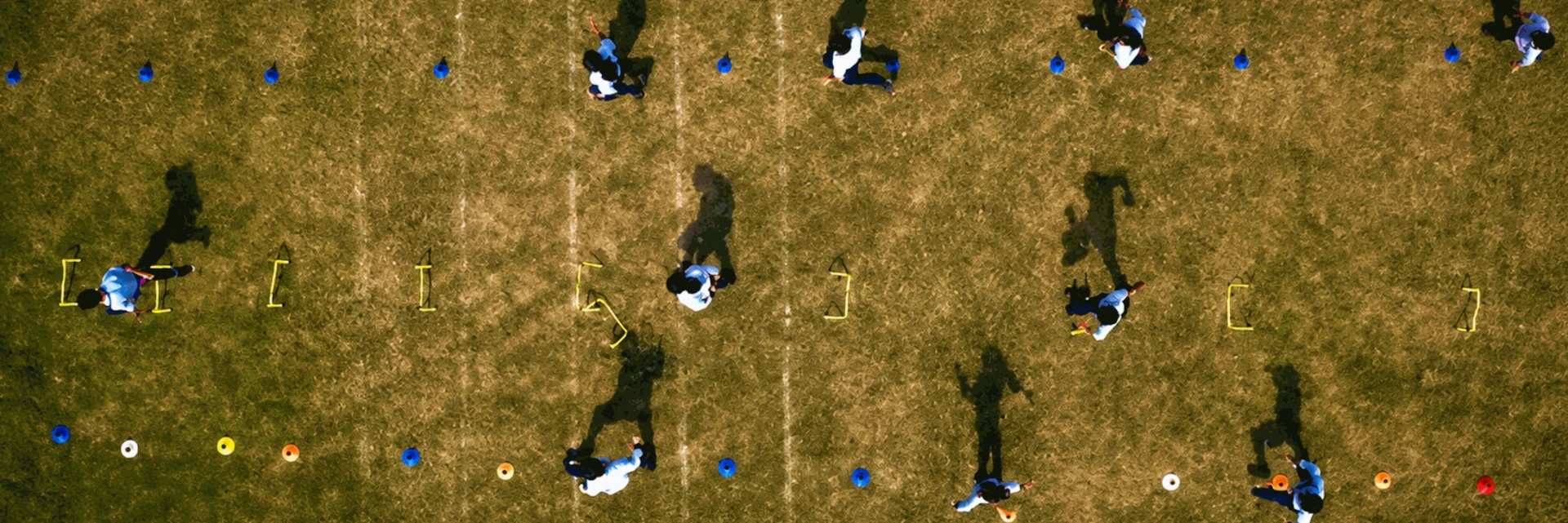 Aerial view of the school sports ground
